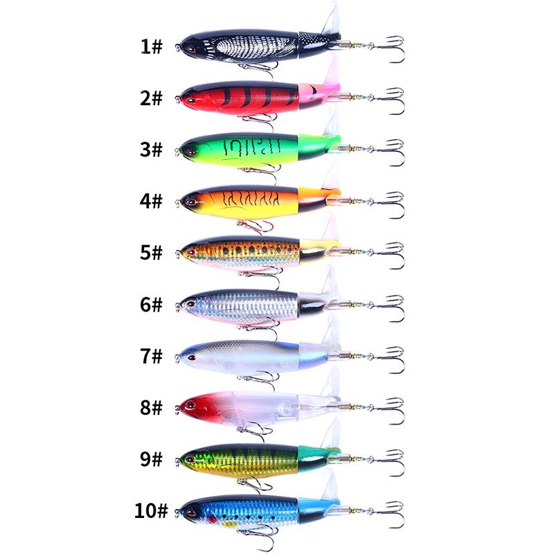 1 шт., Whopper Plopper, 10 см/13 г, приманка для верхней воды, искусственная жесткая приманка, мягкая вращающаяся хвостовая рыболовная снасть, рыболовная приманка
