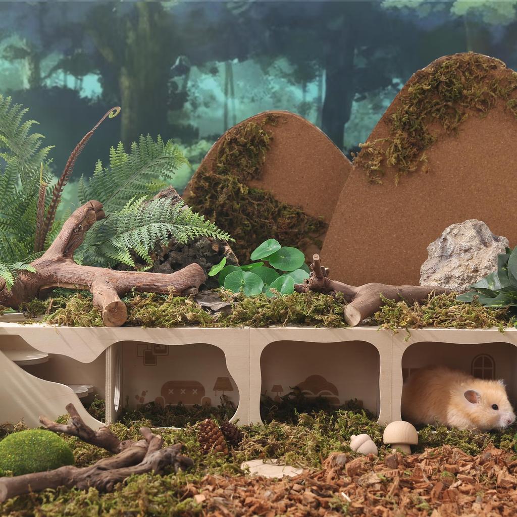 Домик для хомяка Tafit, деревянный домик для хомяка, игрушка для исследования туннеля для маленьких животных и домашних животных, секретный домик для карликовой сирийской мыши-хомяка, хомяка,