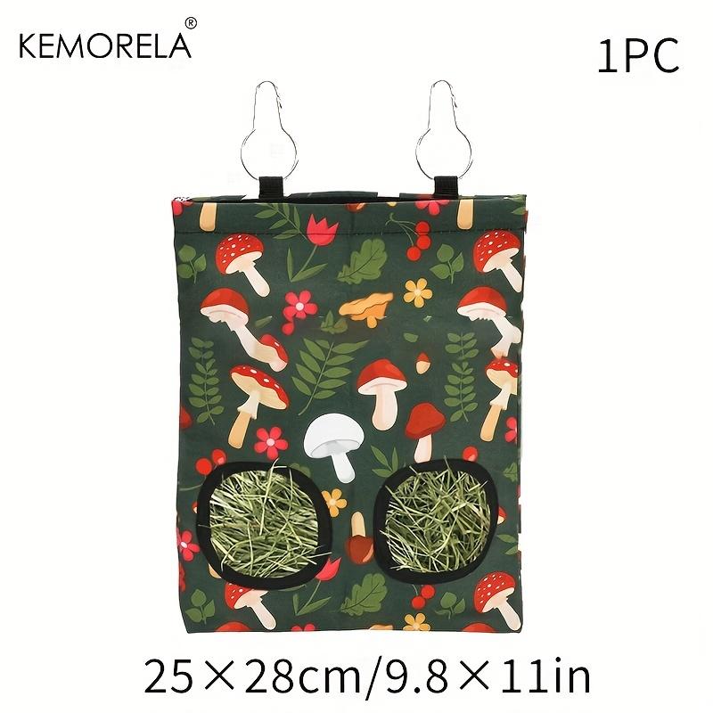 KEMORELA 1/2 шт. Мешок-кормушка для сена кролика с 2 отверстиями Подвесная сумка-кормушка для сена морской свинки Хранение для шиншиллы хомяка кролика