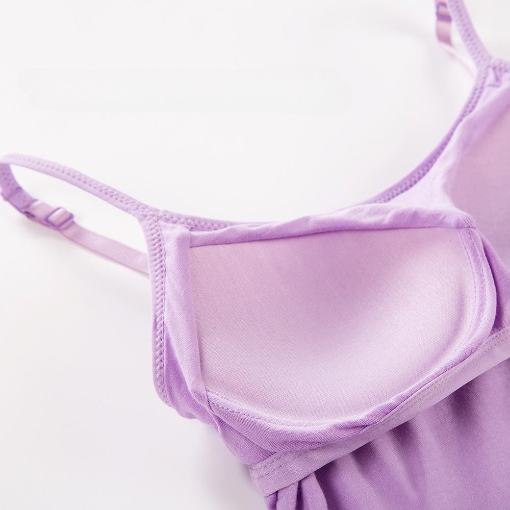 Женский модальный цельный летний спортивный бюстгальтер для йоги с подкладкой на груди, майка-камисоль и базовая рубашка