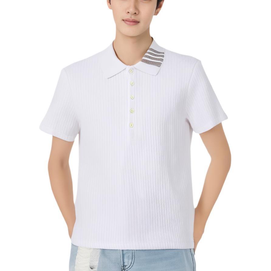 THOM BROWNE Polo Shirts Men's White Moderate MJP116A-07063-100