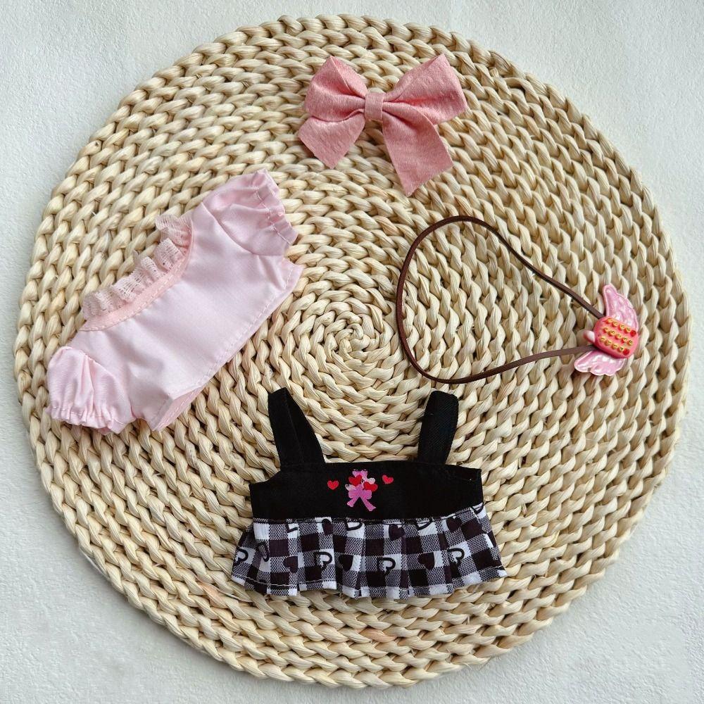 20 СМ Миниатюрный Костюм Многоцветная Кукла Кепка Платье Набор Игрушка Кукла Одежда Хлопковая Фаршированная Кукла