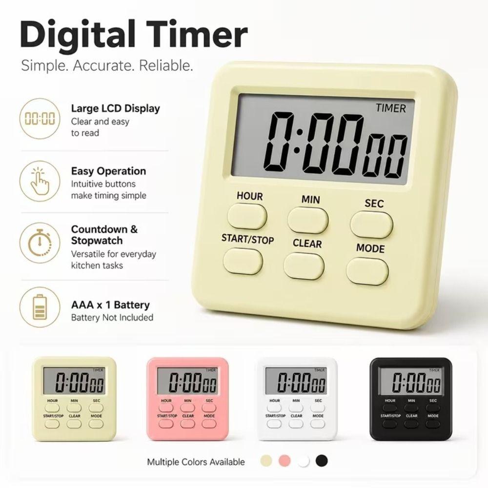 Dual-Mode Countdown Timer Large LCD Display Gym Timer Stand Digital Timer Students