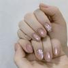 Cool White Flower Cat Eye Wearable Nails Pure Desire Small Fresh Simple Wearable Manicure Pieces Fake Nails