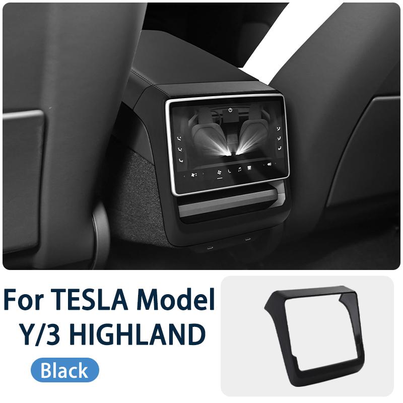 2026 for Tesla Juniper Model 3/Y Highland Rear Air Vent Cover Center Console Leather Armrest Box Anti-Scratch Car Accessories