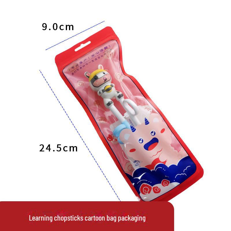 Детский мультяшный обучающий набор палочек для еды и столовых приборов: Ложка, вилка и палочки для еды из нержавеющей стали 304 для младенцев и мам.