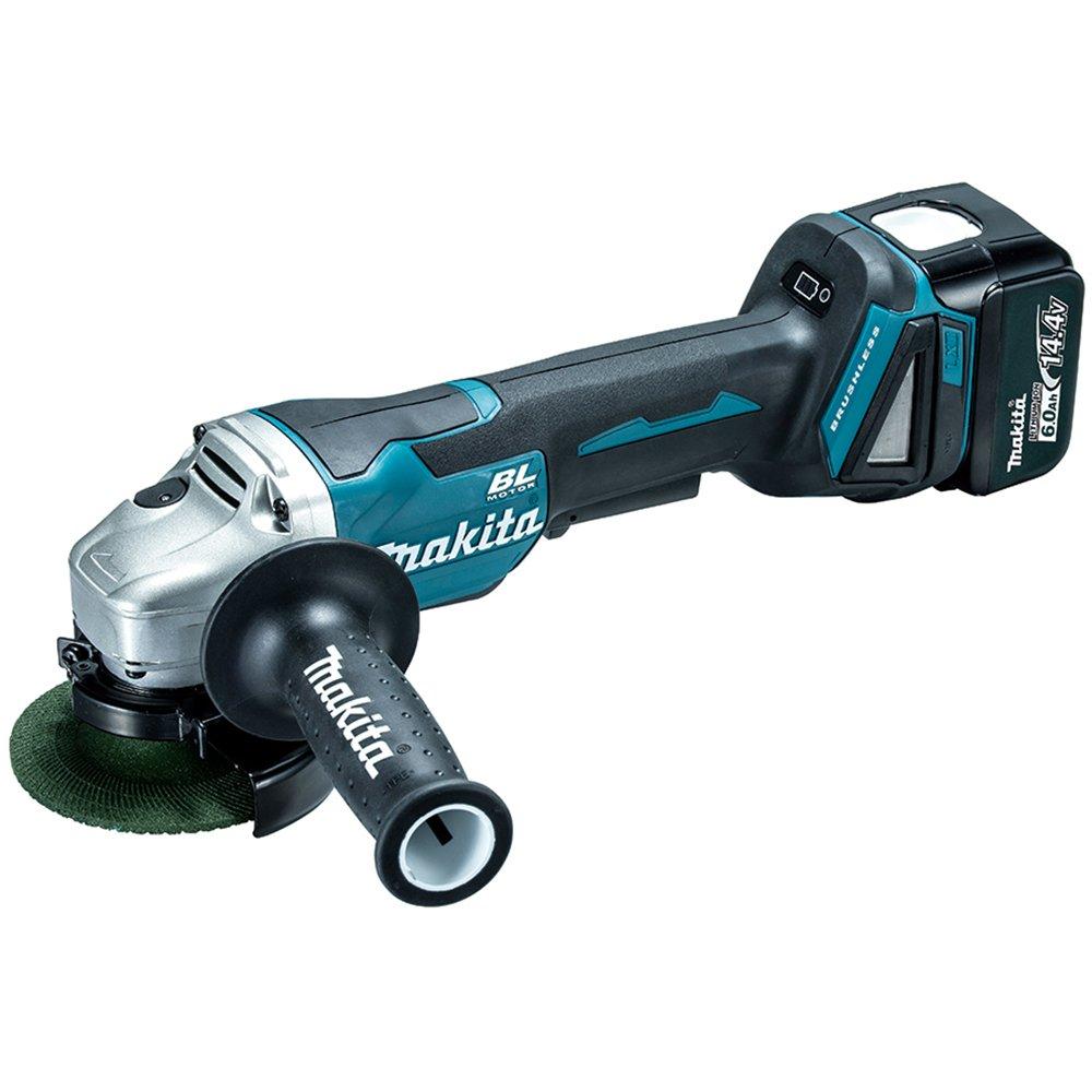Makita 100mm Angle Paddle Switch 6Ah and Case GA407DRG 14.4V Grinder, Type, Battery, Charger, Included,