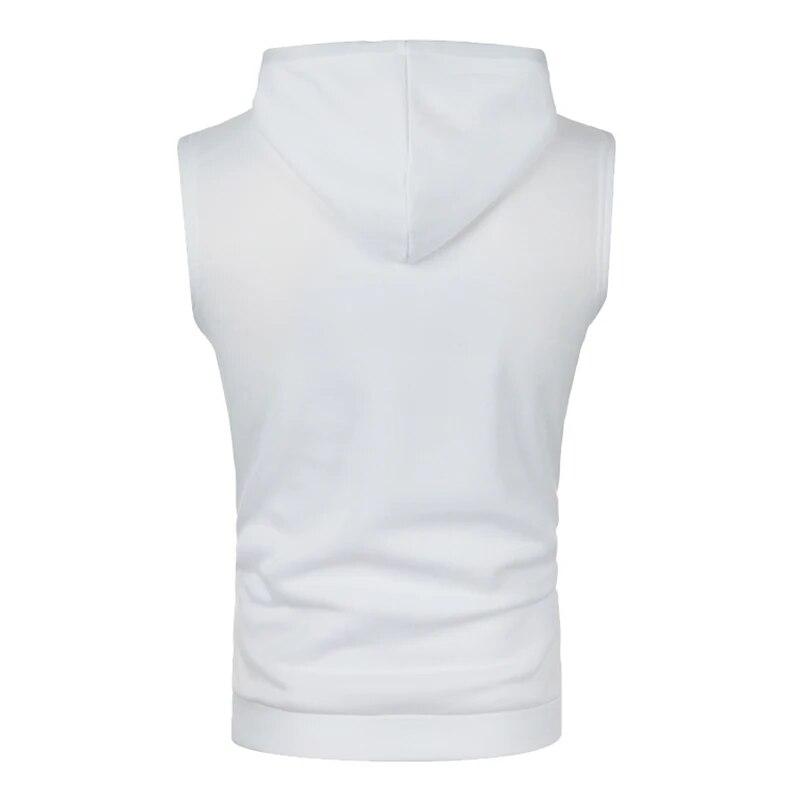 Men Sleeveless Hoodies Fashion Casual Hooded Sweatshirt Men Bodybuilding Tank Top Sporting Shirt Waistcoat Vest Gym