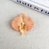 Women Korean Cloth Floral Pearl Hair Clip Sweet Phalaenopsis Flower Hairpin Female Headdress
