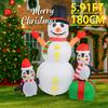5.91FT Inflatable Snowman Penguins Toys Xmas Yard Lawn Home Party Decorations With LED Lights Christmas Supplies Ornaments Gifts