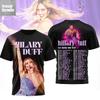 Хилари Дафф The Lucky Me World Tour 2026 3D Черная Хлопковая Футболка 100% Мужские Футболки Топ S до 5XL 2F1971