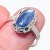 Натуральный голубой кианит драгоценный камень ручная работа 925 чистое серебро ювелирное изделие кольцо размер 8 c3H78