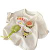 3D Hamburger Doll Children's Cotton Summer T-Shirt - Cute, Loose Fit, Short Sleeve