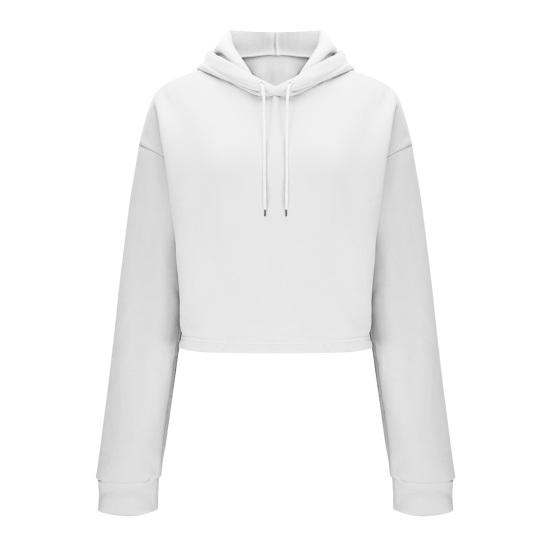 Женское укороченное худи на кулиске, повседневные пуловеры с длинным рукавом, спортивные кроп-топы для тренировок, осенние наряды