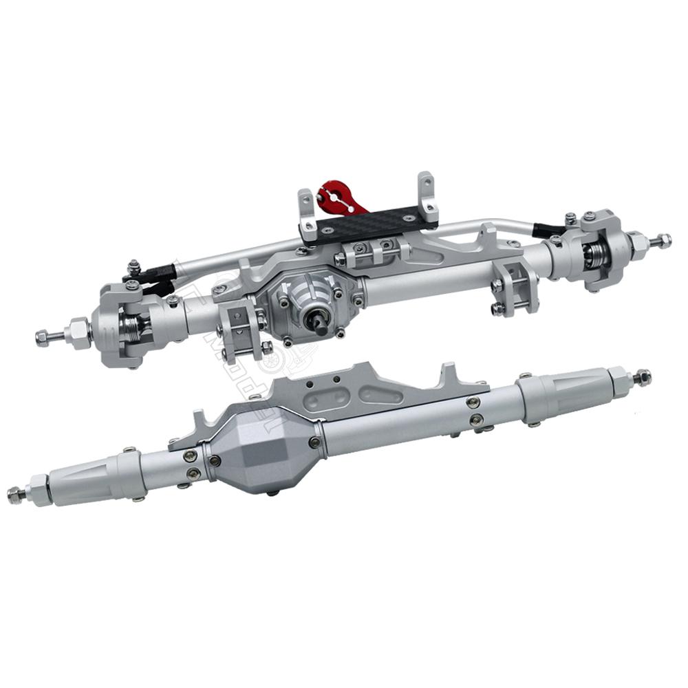 CNC Diamond-Shaped Aluminum Complete Front & Rear Axle for 1/10 RC Crawler Rock Racer Axial Wraith 90018 RR10 Capra 1.9 UTB