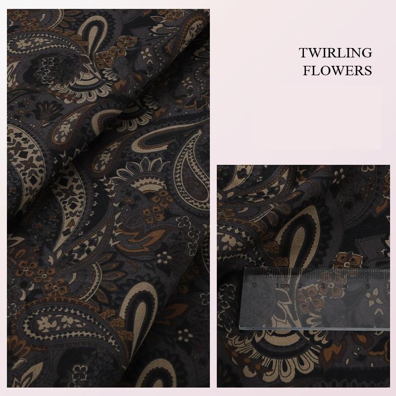 Ткань с цветочным принтом Высококачественная хлопковая ткань Дышащая Мягкая для одежды Шитья Платья Постельное белье Простыни Шторы Материал