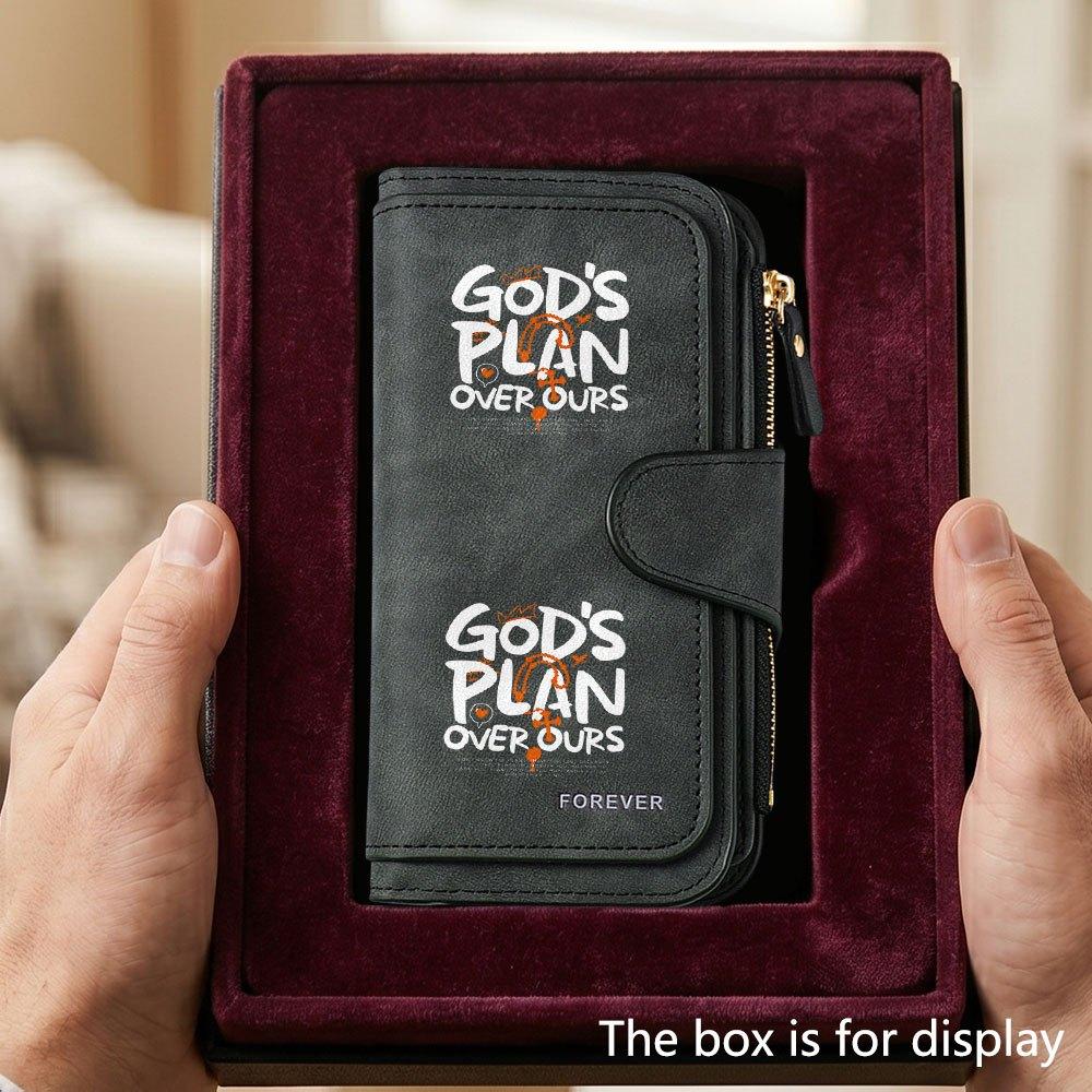 Unique Cross-Design Rosary Men's Large-Capacity Wallet with Business Card Slot and Cash Pocket, Suitable for Formal Occasions and Office Use, Ideal