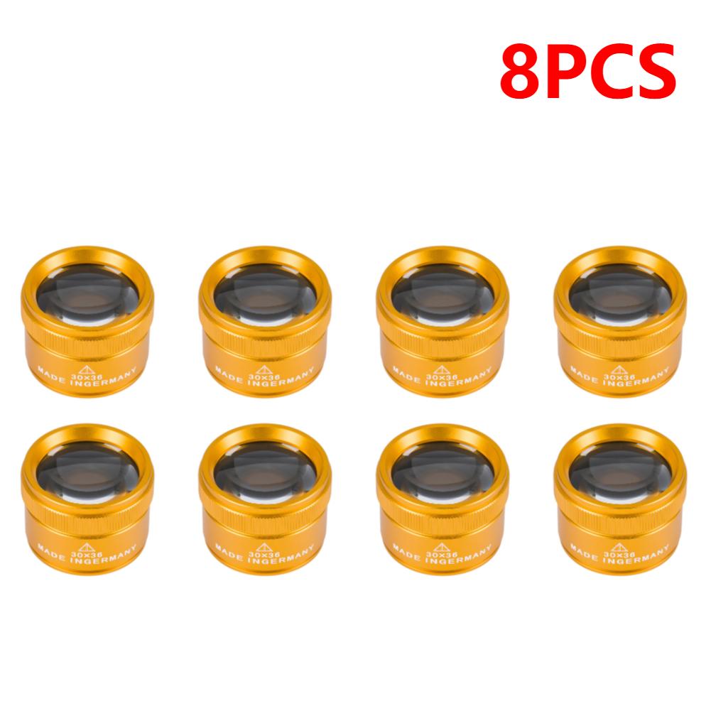 2-10PC 30X Magnifying Glass K9 Optical Lens Monocle Magnifier Magnifier Eye Lens Watch Repair for Coin Stamps Jewelry Lupe Loupe