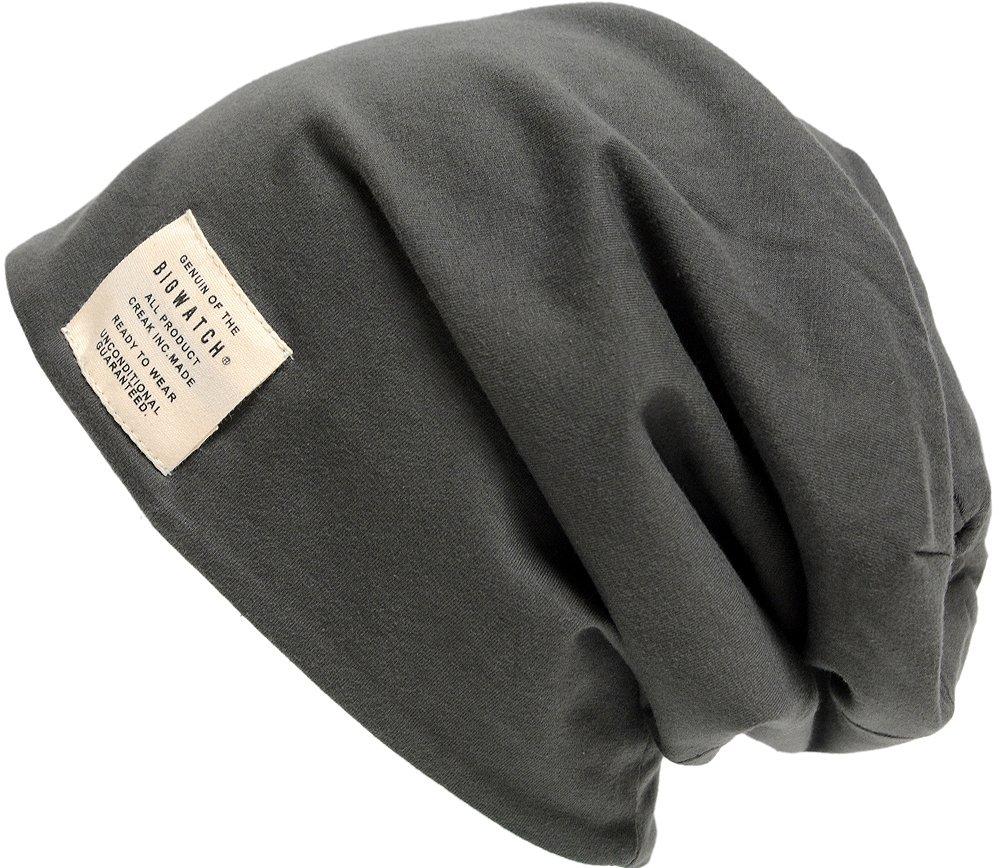 Big Watch Stretch Cotton Knit Dark Plus Men's Cap, Charcoal, Size, CTP-05