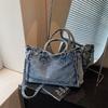 Vintage Denim Bag Women's Large Capacity Commuter Tote Bag Crossbody Bag