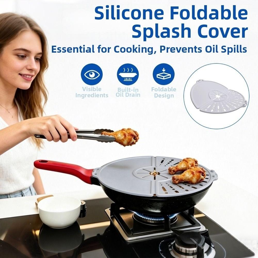 Food Grade Splatter Cover Spill-Proof Oil Splatter Guard Silicone Splatter Shield Frying Pan