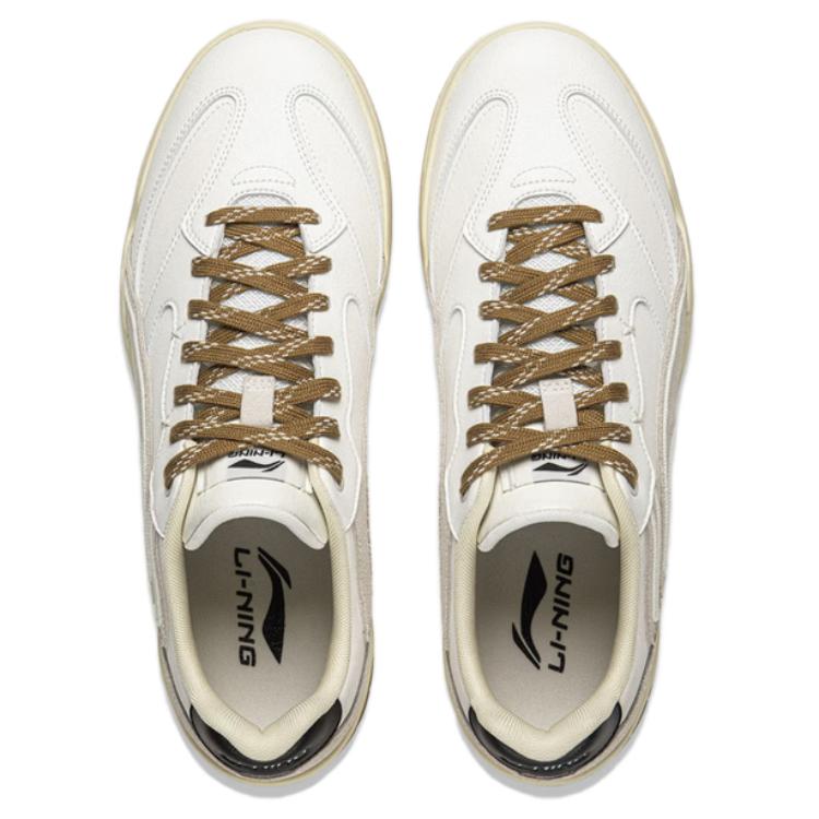 Li Ning Moon White Ретро Классические Повседневные Универсальные Спортивные Амортизирующие Износостойкие Низкие Кеды для Скейтборда Мужские кроссовки Облачно-белые AGCW049-3