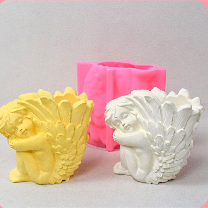 Силиконовая форма для суккулентов, форма для цветочных горшков в виде девочки, форма для свечей, подставка для ручек, органайзер для макияжа, формы для эпоксидной смолы