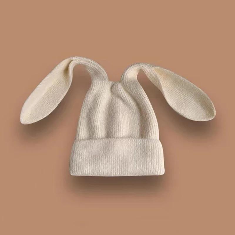 Long Ear Hat Crochet Knitted Hats Cute Bunny Hat Rabbit Ears Hats For Women Winter Warm Cap