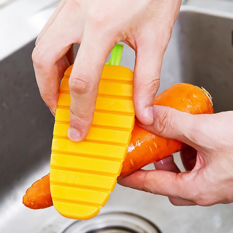 Multifunctional Flexible Cleaning Brush Carrot Brush For Potato Fruits Vegetables Kitchen Bendable Board Gap No Blind Spot Brush