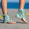 Women's Fashion Bohemian Sandals Flat Sandals Tassels Casual Summer Shoes Plus Size 35-43