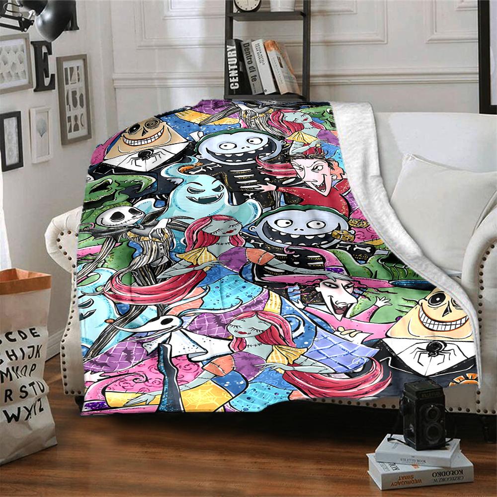 Nightmare Before Christmas Characters Blanket Soft Throw Blanket For Home Bedroom Bed Sofa Travel Office Solid Christmas Blanket