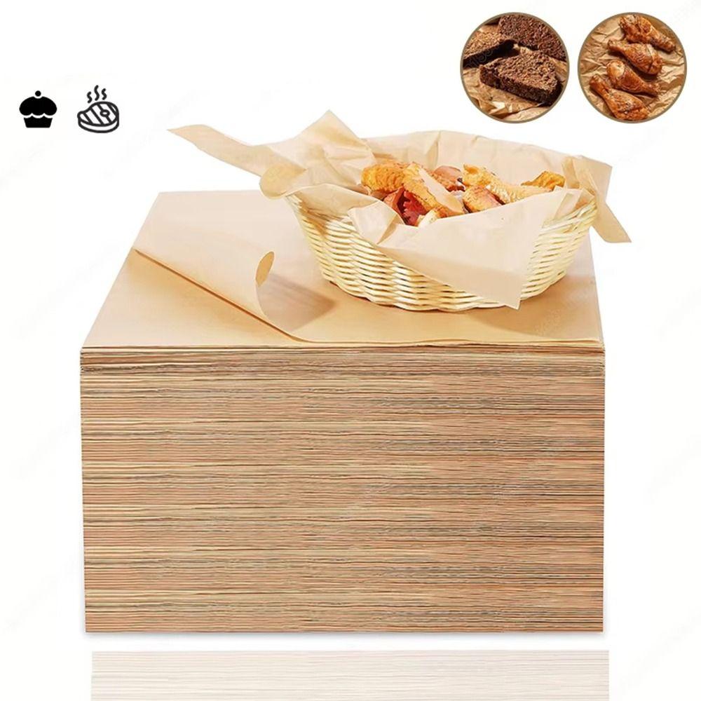 50/100PCS Non-stick Baking Paper Food Grade Baking Sheets New Grilling Paper Mat Air Fryer