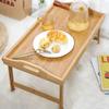 Foldable Legs Foldable Dining Table Bamboo Material Breakfast Serving Tray  Living Room