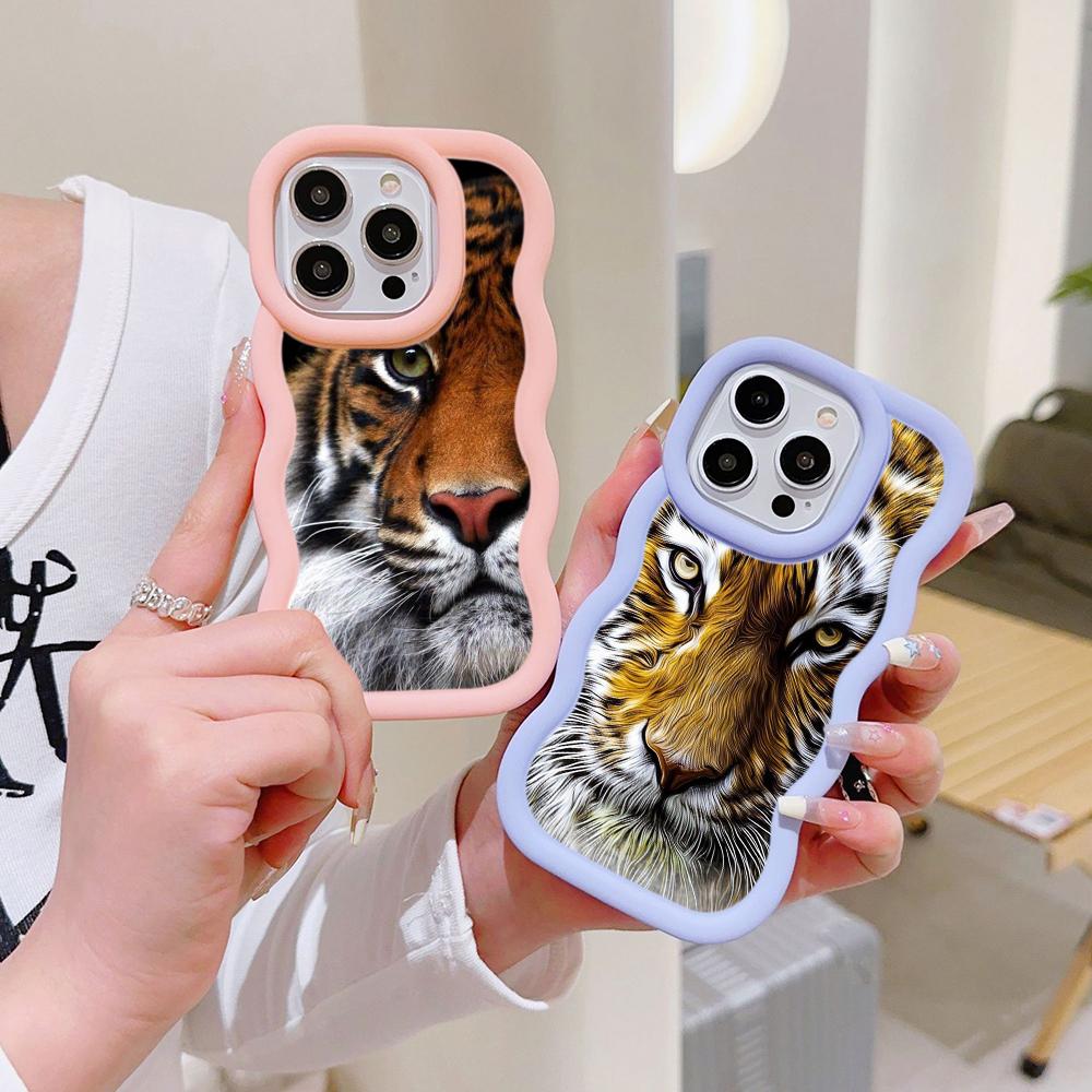 Ae99 Tigers Lion Love Design Art Protective Phone Cases for Samsung S24 Plus S23 Ultra A14 A55 A06 Honor X9b Motorola OnePlus Big Wave TPU Back Cover