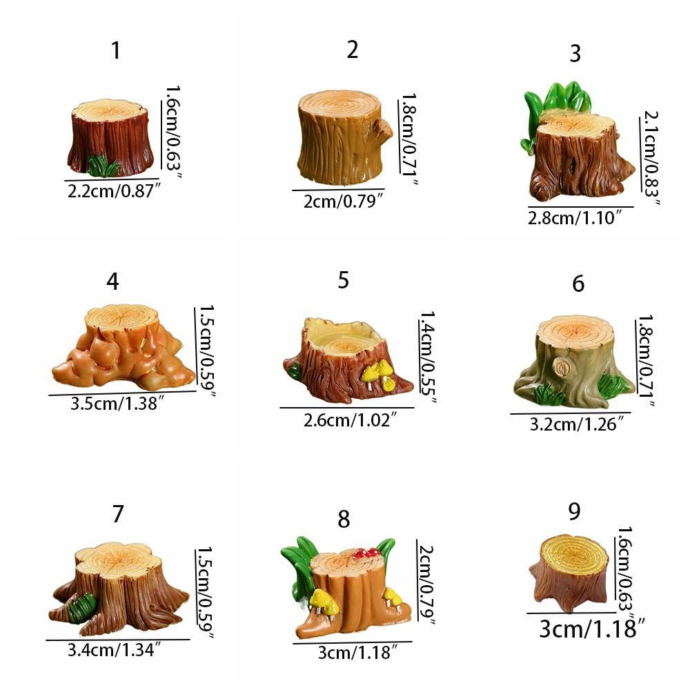 Creative Cute Simulation Tree Stump Cartoon DIY Resin Small Tree Stump Tree Stump Shape Tree Stump Ornaments Courtyard
