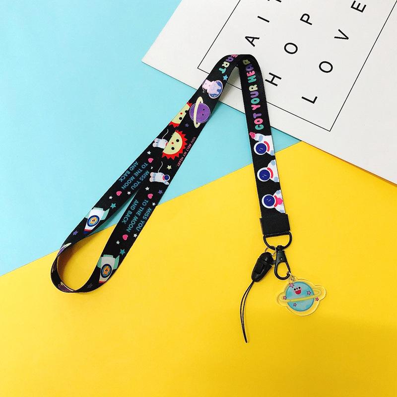 Cartoon Mobile Phone Lanyard, Cute Pendant, Wide And Flat Braided Belt, Lanyard, Key, Badge, Card Cover, Neck Lanyard.