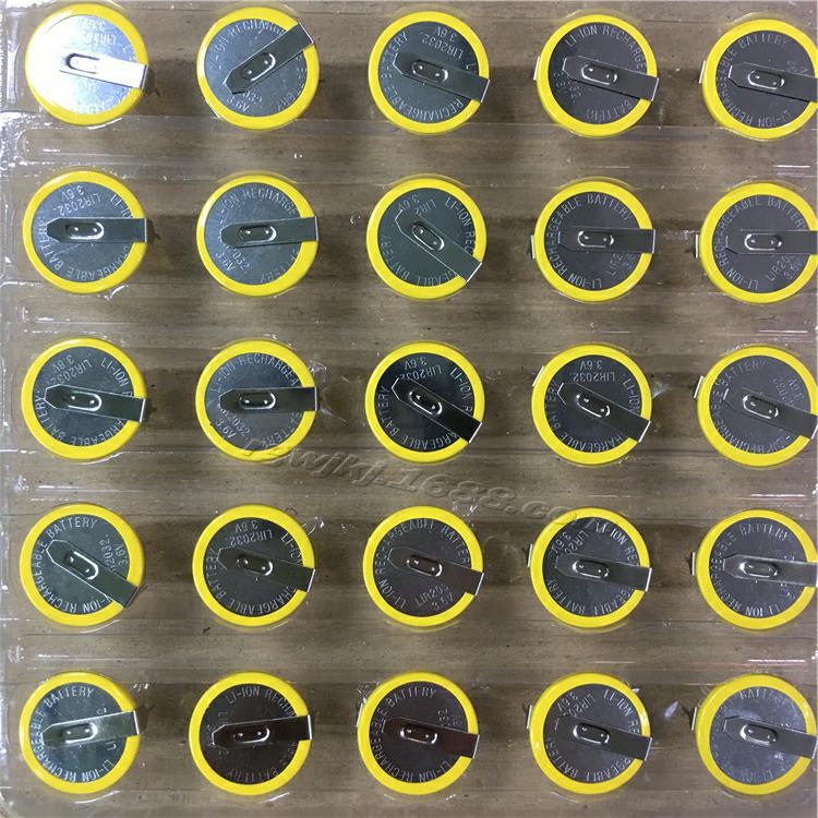 Новая аккумуляторная батарейка-таблетка LIR2032 3,6 В с припаянными выводами