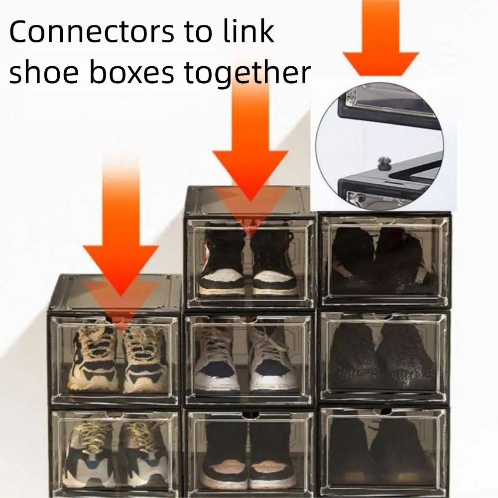 New Transparent Basketball Shoe Box Acrylic Dust-proof Storage Box Anti-oxidation with Suction Shoe Cabinet Household Dormitory