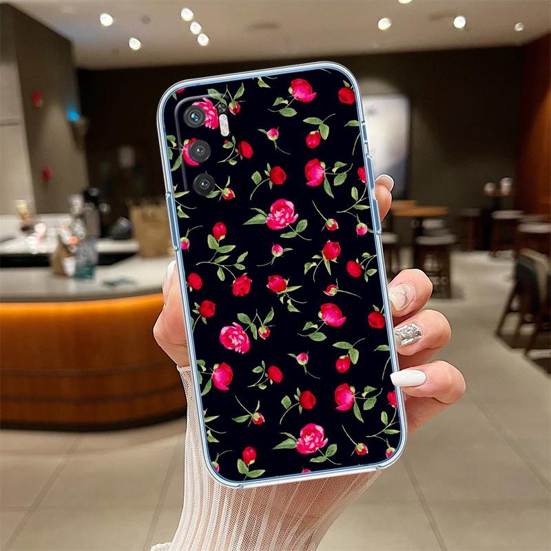 NH24 Flowers rose Pink Transparent Phone Case for Samsung Galaxy A04 A04S A14 A23 A34 A54 M23 M33 M52 M53