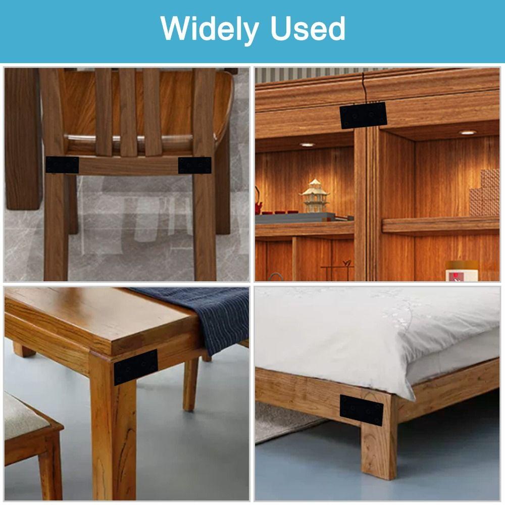 4PCS 100 X 50 mm Metal Bracket Black Fixing Joining Plate Smooth Surface Flat Mending Plate Chair