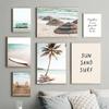 Тропическое море пляжные волны постер кокосовая пальма мост грузовик холст живопись скандинавское настенное искусство картины для гостиной домашний декор