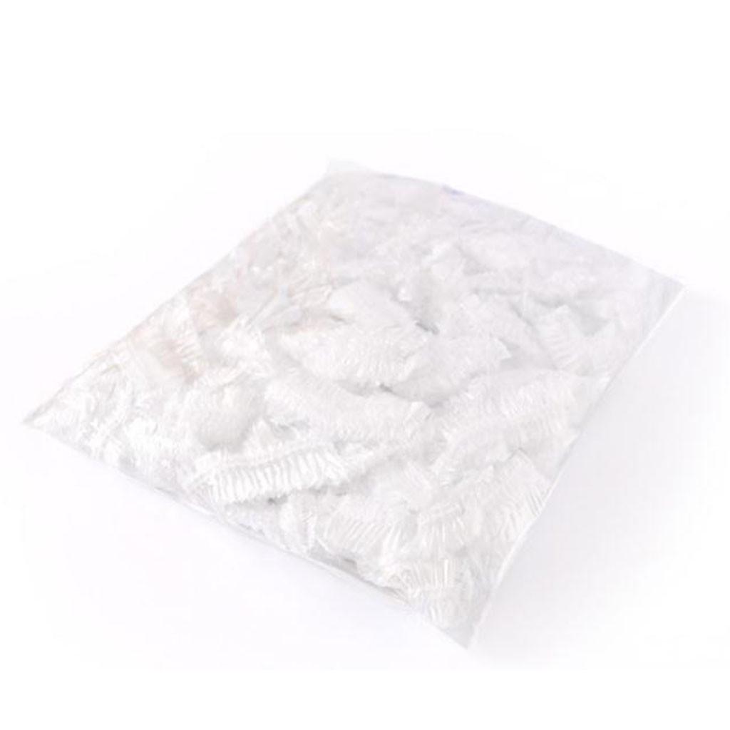 (SU)Одноразовые шапочки для душа и купания для волос, плиссированная эластичная шапка для гостиничного салона, 100 шт.