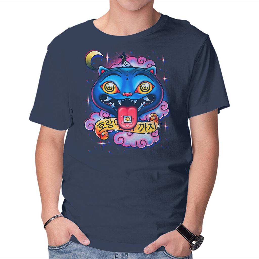 Unisex Crew Neck T-Shirt Trip Of The Tiger And The Magpie Graphic Short Sleeve Casual Tee