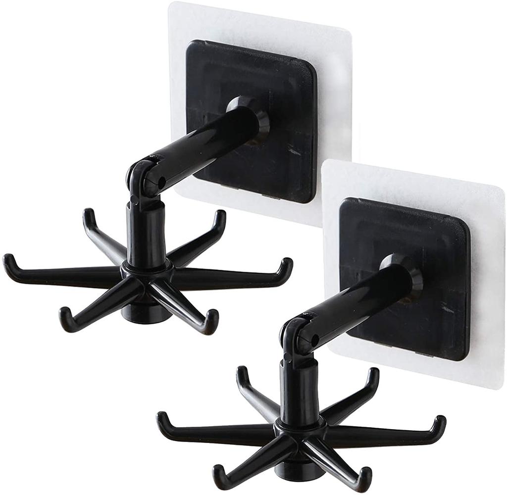 1/2Pcs Kitchen Hook Multifunctional Hook 360 Degree Swivel Rack Bathroom Wall Door Hook Bracket And Storage Spoon Rack Accessory