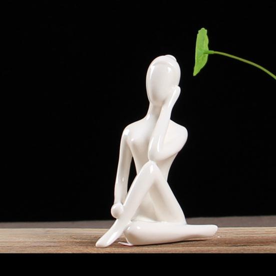 Творческая статуя йоги Экологичная керамическая гладкая поверхность