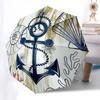 1pc Nautical Decor Anchor Seashells Umbrella with Plastic Handle,Compact & Stylish,Suitable for All Seasons ptys26061