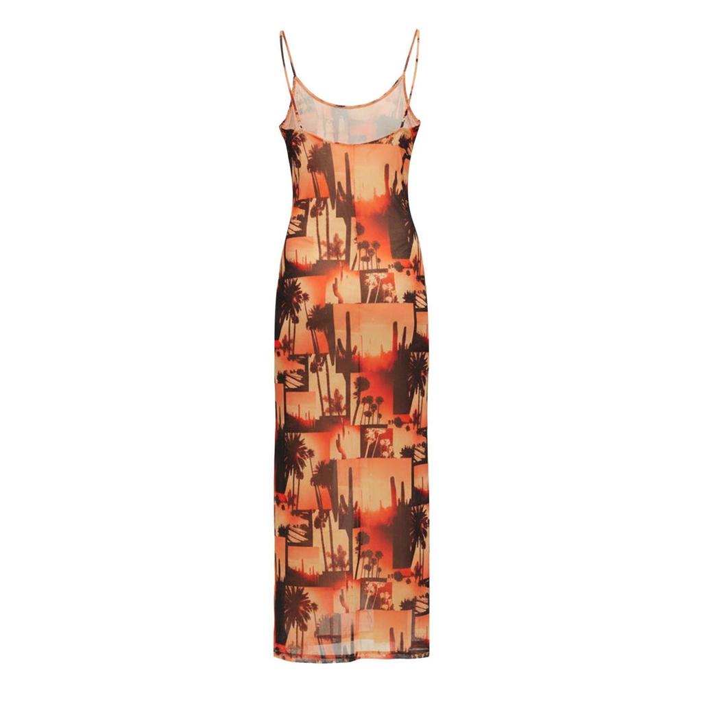 Hugo Womens/Ladies Mesh Spaghetti Strap Maxi Dress