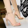 European and American Style Women's Summer Fashion Simple 10CM High Heeled Shoes Super High Heeled Suede One Line Sandals