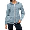 Women's Fashion Solid Color Zipper Hoodie Outdoor Hiking Rainproof Jacket