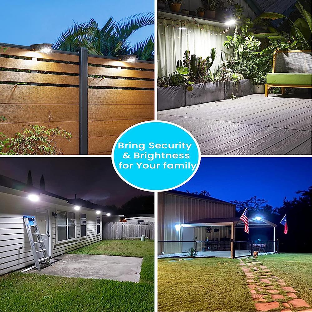 Clip On Solar Lights Outdoor Waterproof Motion Sensor Solar Fence Light with 90 LEDs 3 Modes for Gutter Patio Deck Camping Tent